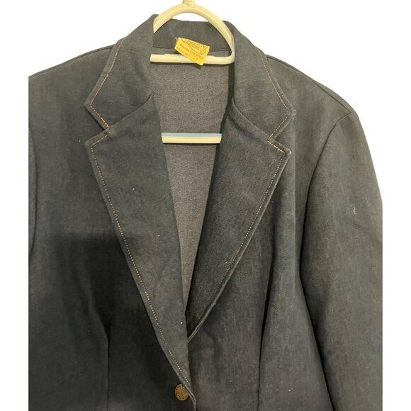 Vintage Shirley Of Atlanta Womens Denim Blazer Jacket Size 14 - Picture 4 of 7